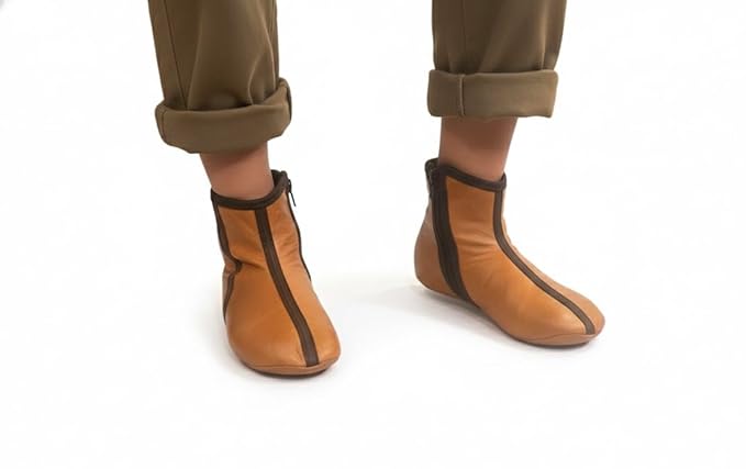 Winter Leather Socks |Khuffain Black/Brown - Image 6