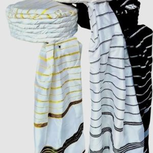 WHITE TURBAN IMAMA CLOTH 3 METER |Afghani Original White or Black Lines Pagdi, Safa, Imama,Topi |Multicolor |White |Black