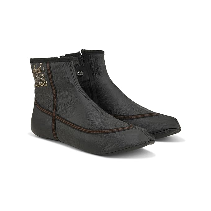 Winter Leather Socks |Khuffain Black/Brown - Image 5