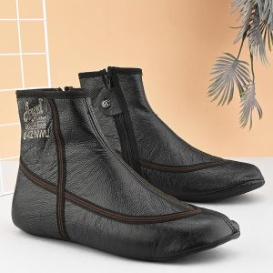 Winter Leather Socks |Khuffain Black/Brown